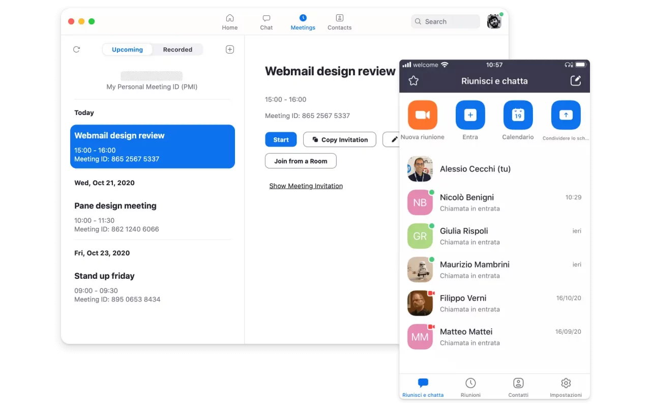 Zoomi kasutajaliides, kus kuvatakse Sibly Webmailis korraldatud kohtumist